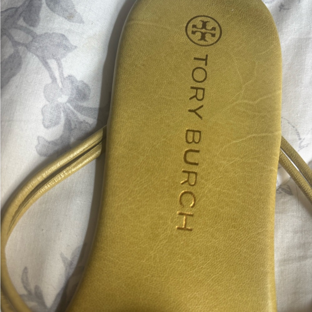 Tory Burch Pato Olive & Gold Disk Sandals - Picture 6 of 11